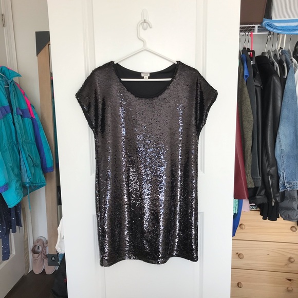 Garage Black Sequin Shift Dress - Picture 3 of 7